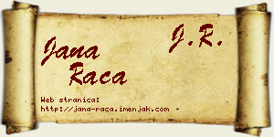 Jana Raca vizit kartica